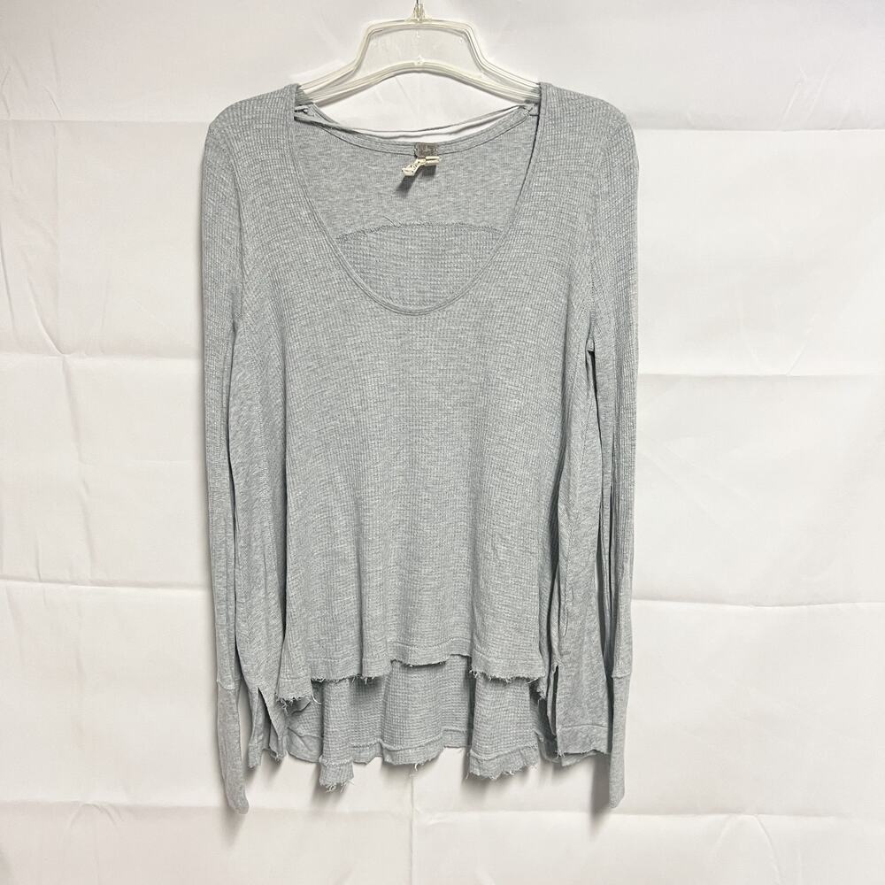 We The Free Sweater Womens XS Waffle Knit Thermal Boho Chic Oversized Minimalist